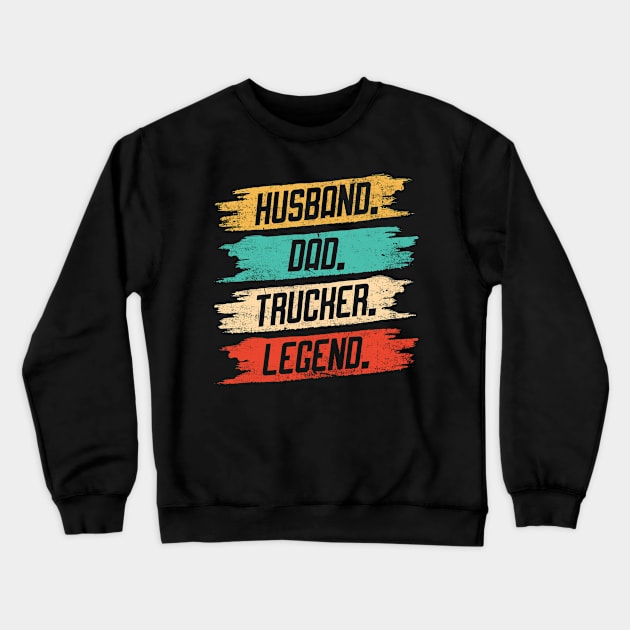 Trucker Dad Retro Vintage Style Gift Idea For Fathers Day Diesel Truck Quote Crewneck Sweatshirt by missalona